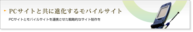 PCサイトと共に進化するモバイル・スマートフォンサイト:PCサイトとモバイル・スマートフォンサイトを連携させた戦略的なサイト制作を