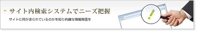 サイト内検索システムでニーズ把握:サイトに何が求られているのかを知り的確な情報発信を